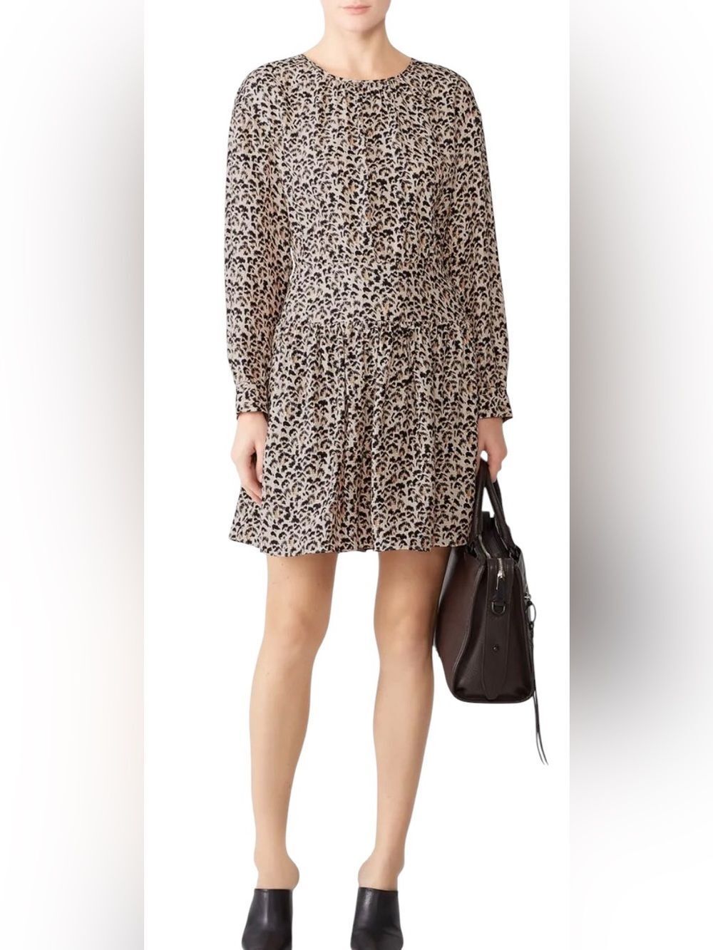 Rebecca Taylor Long Sleeve Leopard Silk Dress Size 4